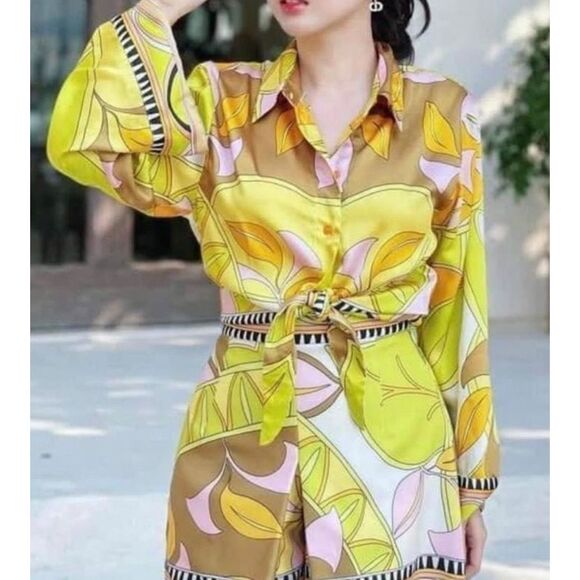 NWT Zara two piece skort and blouse set, Med $125 G18 - Picture 2 of 12